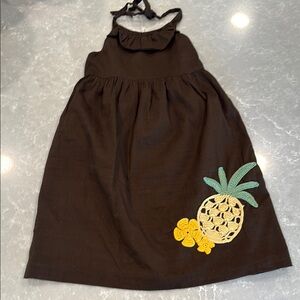 Janie and Jack Brown Pineapple Halter Maxi Dress Sunny Hawaii